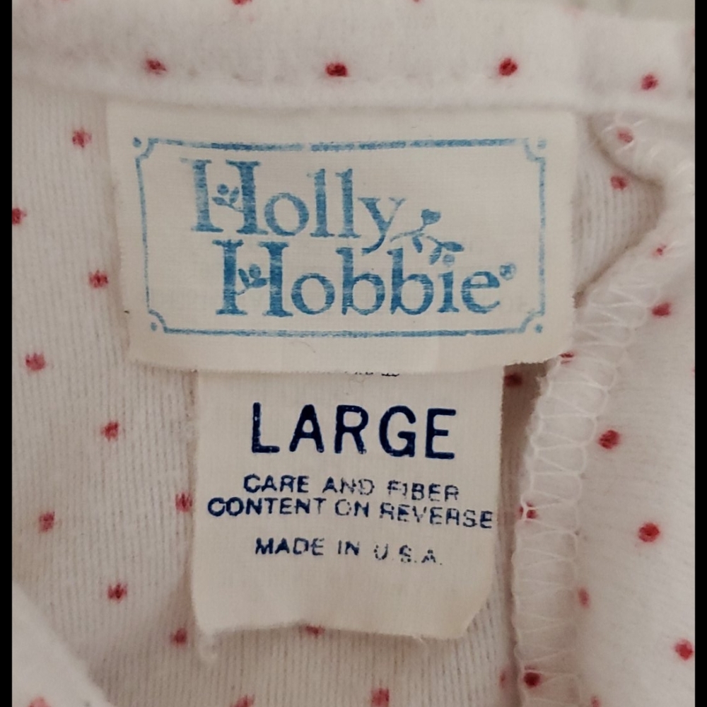 VINTAGE HOLLY HOBBIE long sleeve lace neck nightgown Lrg - Picture 4 of 11